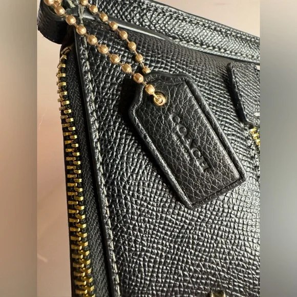 #208 Coach Mini Rowan Top Zip Black File Crossbody Bag - Picture 8 of 17